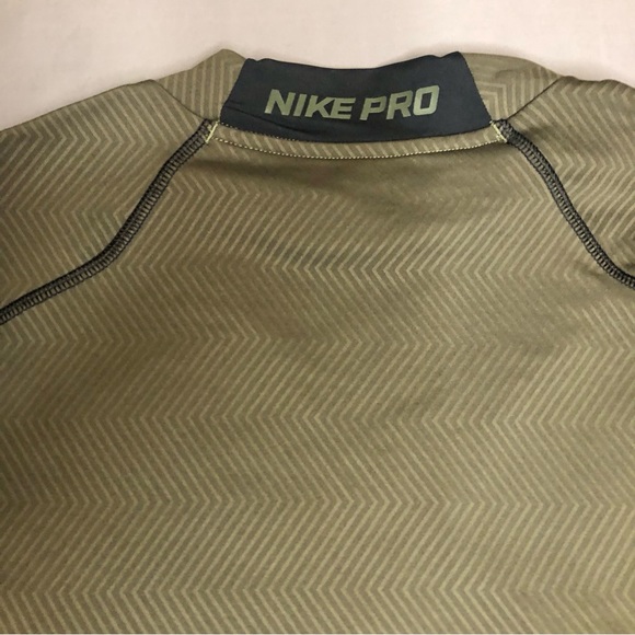Nike Pro Dri-Fit Olive Green Black Shirt Size Medium - Picture 8 of 8
